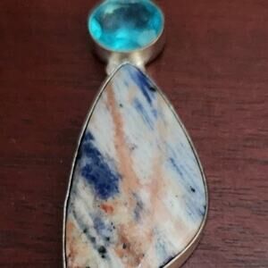 Jasper Pendent. 925 stamped